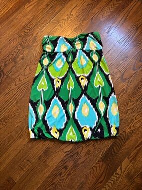 B. Moss Strapless Bubble Dress in Green, Turquoise, Yellow, Black